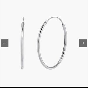 Simple Joy Hoop Earrings, Silver new